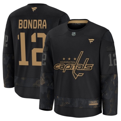 Men's Peter Bondra Washington Capitals Fanatics 2024 Military Appreciation Practice Jersey - Premium Black